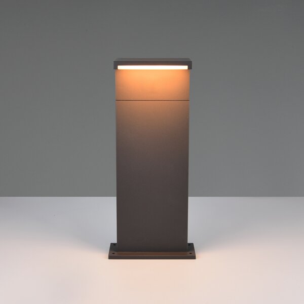 Trio Lighting LED лампа с цокъл Ravi, антрацит, височина 50 cm, метал, IP65, Черен, Алуминий, Модерен
