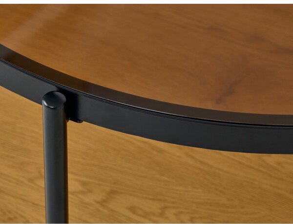 Кръгла масичка за кафе със стъклен плот в естествен цвят ø 84 cm Hassel – Unique Furniture