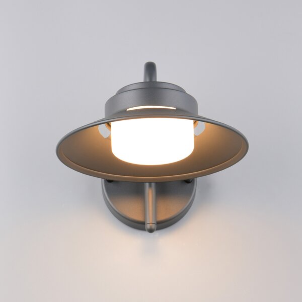 Trio Lighting Външна лампа Atrato, антрацит, Ø 20 cm, метал, Затъмняване, Черен, Алуминий