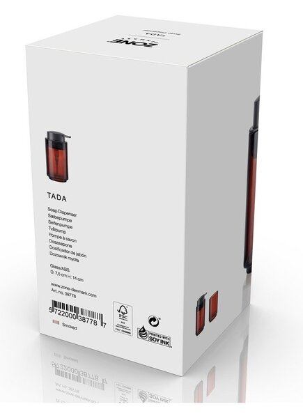 Кафяв стъклен диспенсер за сапун 250 ml Tada – Zone