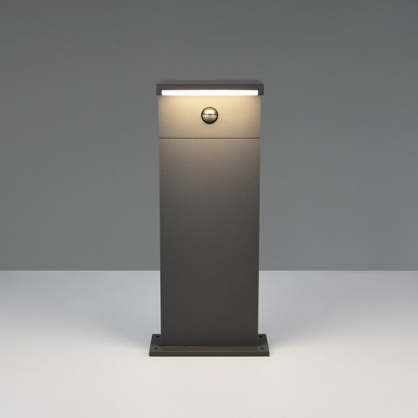 Trio Lighting LED лампа с цокъл Ravi, антрацит, височина 50 cm, сензор, IP54, Черен, Алуминий, Модерен