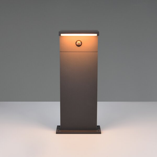 Trio Lighting LED лампа с цокъл Ravi, антрацит, височина 50 cm, сензор, IP54, Черен, Алуминий, Модерен