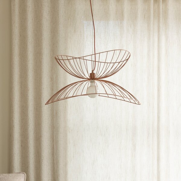Globen Lighting Висяща лампа RAY, розова, Ø 70 cm, метал, Затъмняване, Розов / Розе, Дневна/трапезария, Метал, Модерен