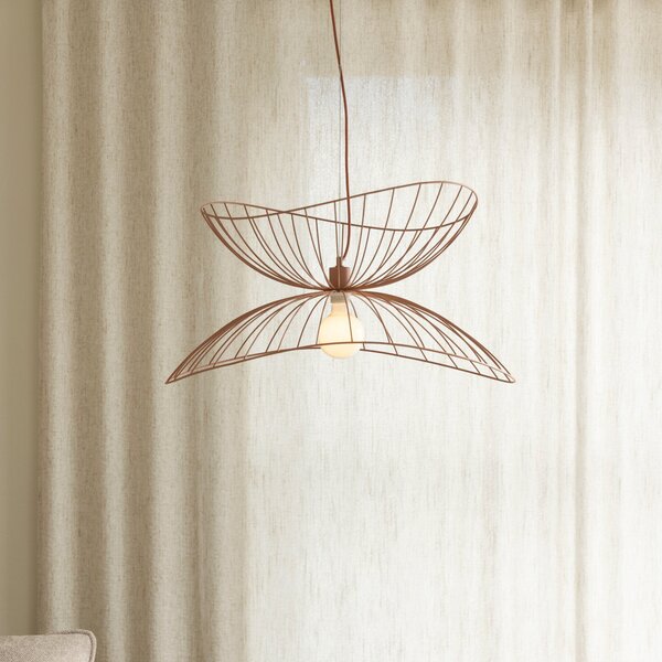 Globen Lighting Висяща лампа RAY, розова, Ø 70 cm, метал, Затъмняване, Розов / Розе, Дневна/трапезария, Метал, Модерен