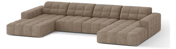 Бежов шенилов ъглов диван (U форма) Chicago – Cosmopolitan Design