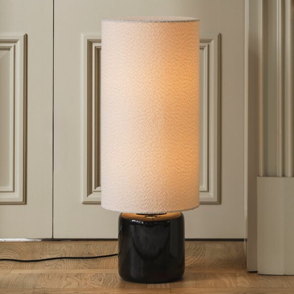 Globen Lighting стояща лампа Florian, бяла/черна, височина 80 cm, Бял, Дневна/трапезария, Плат / текстил