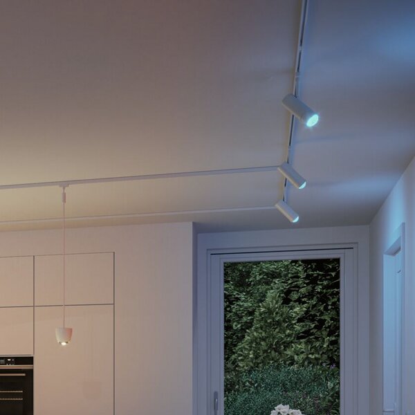 Paulmann URail Smart LED спот Tarie, сигнално бял, ZigBee, Затъмняване, Бял, Дневна/трапезария, Пластмаса, Модерен
