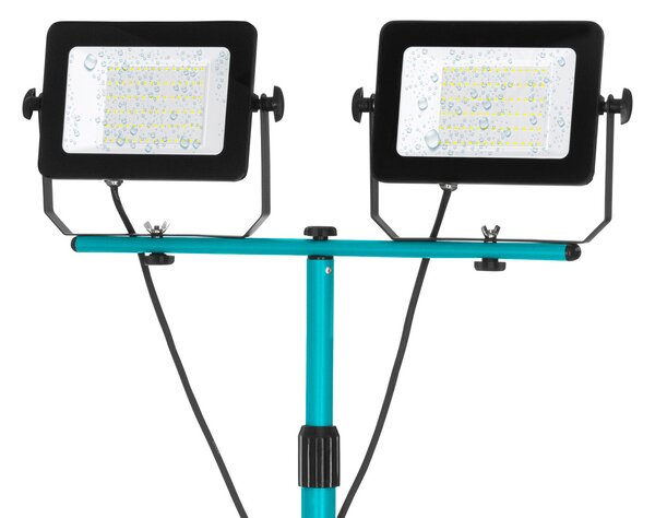 EGLO LED прожектор за външно осветление Avelar, черен/тюркоазен, височина 193 см,, Черен, Алуминий