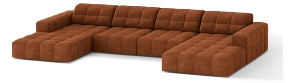 Теракотен шенилов ъглов диван (U форма) Chicago – Cosmopolitan Design