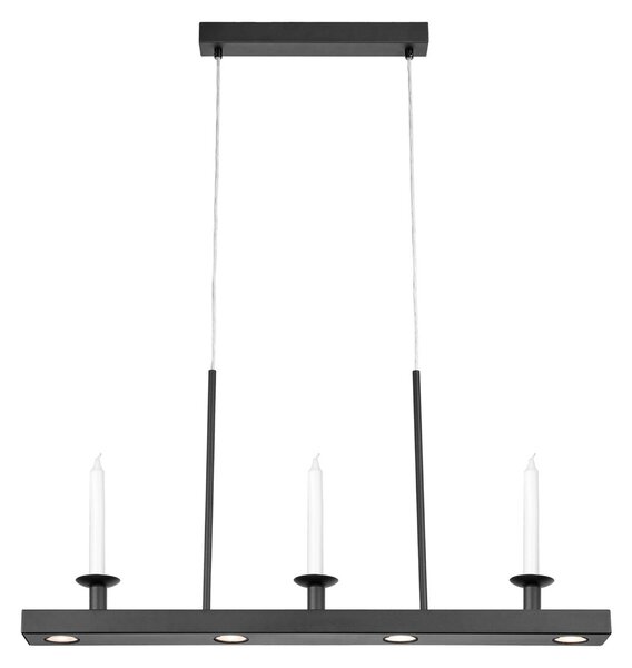 Markslöjd LED висяща лампа Dining, черна, дължина 82 cm, желязо, дим., Затъмняване, Черен, Дневна/трапезария, Метал