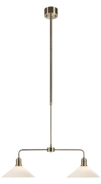 Markslöjd Висяща лампа Vela, старо месинг, 2 пламъка, стъкло, дължина 75 cm, Затъмняване, Бронзов / античен месинг, Дневна/трапезария, Стъкло