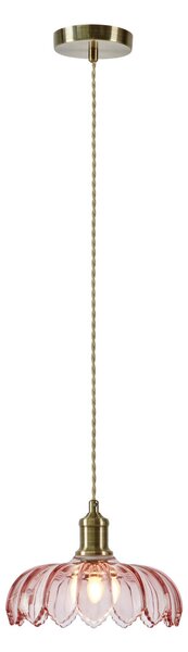 Markslöjd Висяща лампа Kurage, старо месинг/розово, стъкло, Ø 26 cm, E27, Затъмняване, Розов / Розе, Кухня, Стъкло