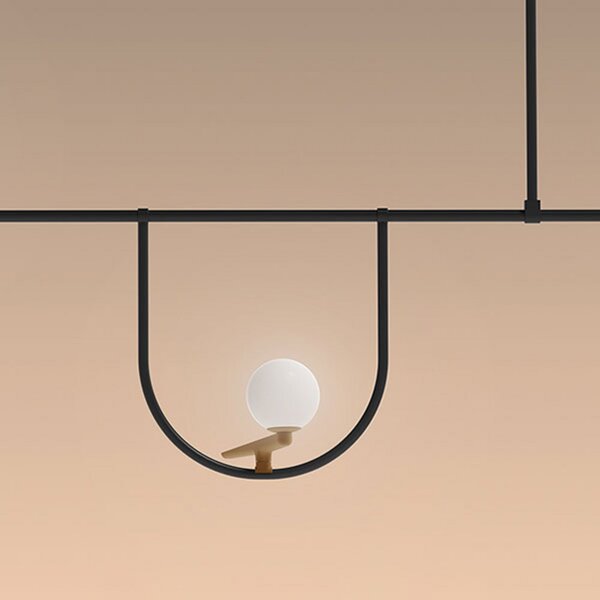 Artemide Yanzi 1 LED висяща лампа 3 светлини push dim, Затъмняване, Черен, Дневна/трапезария, Метал, Дизайн