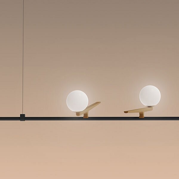 Artemide Yanzi 1 LED висяща лампа 3 светлини push dim, Затъмняване, Черен, Дневна/трапезария, Метал, Дизайн