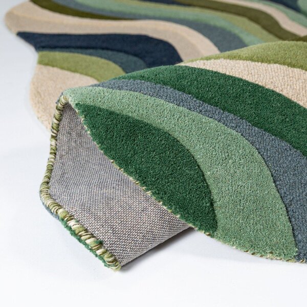 Зелен ръчно изработен вълнен килим 140x200 cm Envy Wool – Flair Rugs