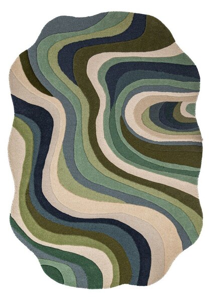 Зелен ръчно изработен вълнен килим 140x200 cm Envy Wool – Flair Rugs