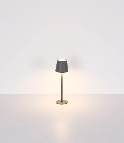 Globo 58488G-LED Настолна външна лампа VANNIE, димируема, сензорна, презареждаема, 3W/5V IP54 1800mAh, сива