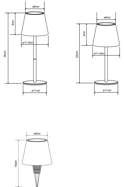 Globo 58488W - LED външна настолна лампа VANNIE 3 в 1, сензорен димер, презареждаема, 3W/5V, IP54, бяла