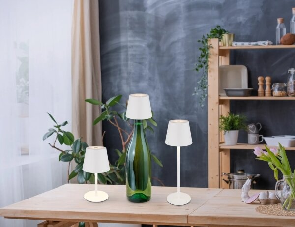 Globo 58488W - LED външна настолна лампа VANNIE 3 в 1, сензорен димер, презареждаема, 3W/5V, IP54, бяла