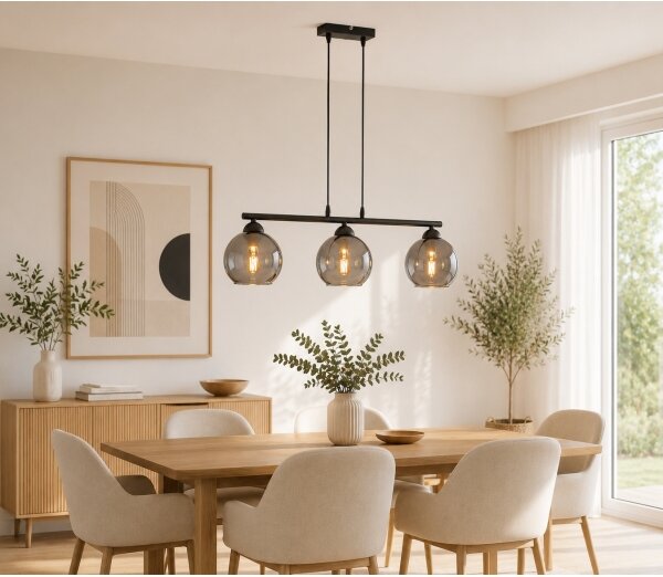 Brilagi - Полилей на кабел DIOR 3xE27/60W/230V черен/димно сив