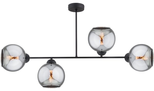 Brilagi - Полилей DIOR за повърхностен монтаж 4xE27/60W/230V черен/димно сив