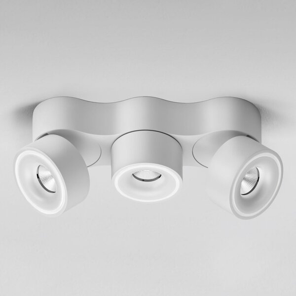 Egger Licht DLS LED прожектор Clippo Trio, 3 пламъка, бял, с възможност за димиране, Затъмняване, Бял, кабинет / офис, Метал, Модерен