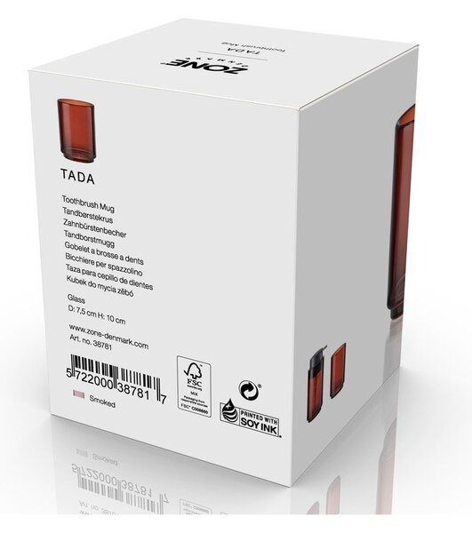 Кафява стъклена чаша за четки за зъби Tada – Zone