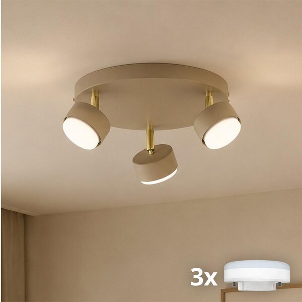 Brilagi - LED точково осветително тяло MONO 3xGX53/30W/230V бежово/златно