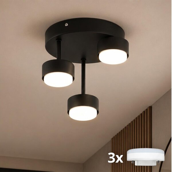 Brilagi - LED повърхностно монтиран полилей MONO 3xGX53/30W/230V черен
