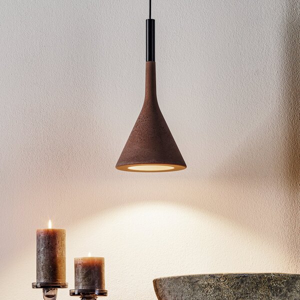 Foscarini Фоскарини Aplomb висящо осветително тяло GU10 от бетон в кафяво, Затъмняване, Кафяв / ръждив, Кухня, Бетон, Дизайн