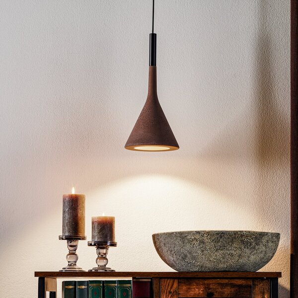Foscarini Фоскарини Aplomb висящо осветително тяло GU10 от бетон в кафяво, Затъмняване, Кафяв / ръждив, Кухня, Бетон, Дизайн