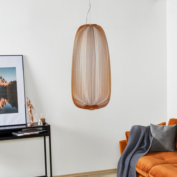 Foscarini Spokes 1 LED висяща лампа с регулируема яркост, мед, Затъмняване, Мед, Дневна/трапезария, Метал, Дизайн