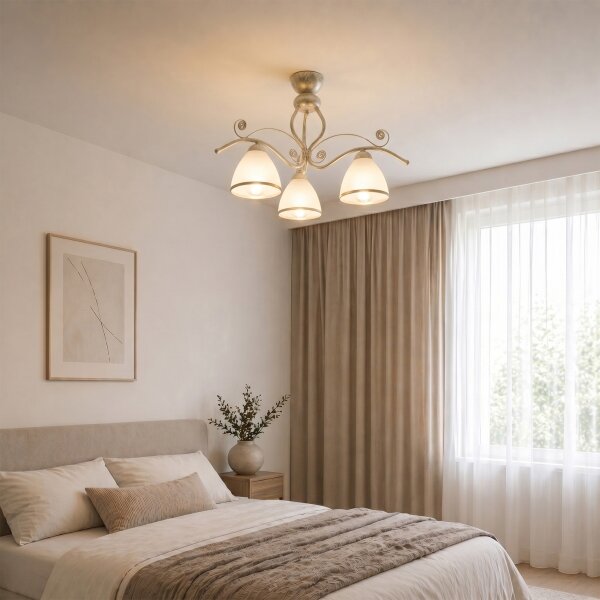 Brilagi - LED таванен полилей ANTICO 3xE27/60W/230V бяла патина