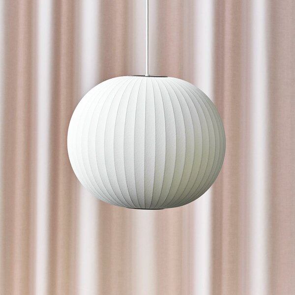 HAY Nelson Ball Bubble висяща лампа M Ø 48,5 cm, Затъмняване, Бял, Дневна/трапезария, Пластмаса, Дизайн