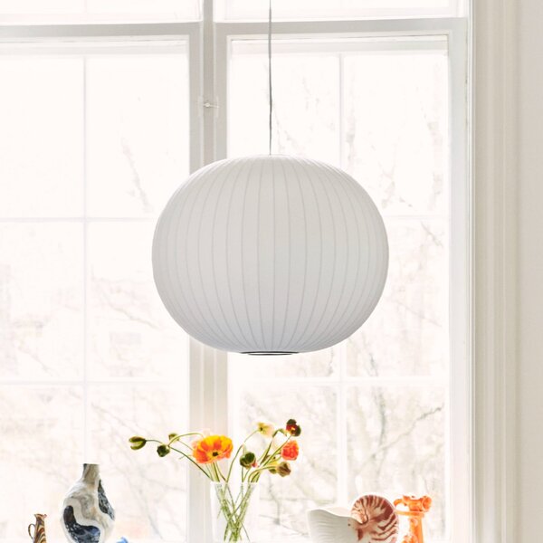 HAY Nelson Ball Bubble висяща лампа M Ø 48,5 cm, Затъмняване, Бял, Дневна/трапезария, Пластмаса, Дизайн
