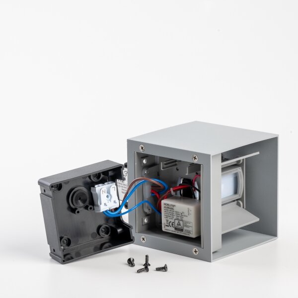 Brilagi - LED външно стенно осветително тяло със сензор CUBE LED/6W/230V сиво IP65