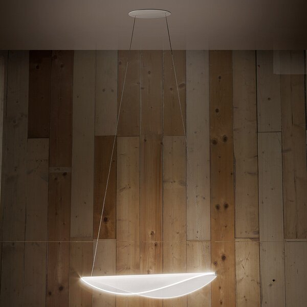 Stilnovo LED висяща лампа Diphy, 76 cm, DALI-димируема, Затъмняване, Бял, Дневна/трапезария, Метал, Модерен