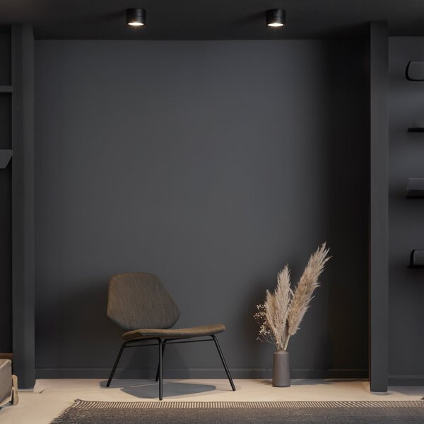 LOOM DESIGN Ray LED спот за таван Ø9,3cm 13W черен, Затъмняване, Черен, Дневна/трапезария, Метал, Модерен