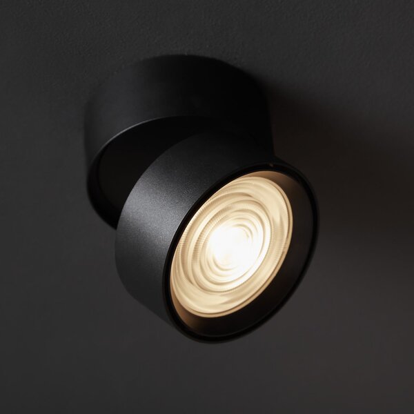 LOOM DESIGN Ray LED спот за таван Ø9,3cm 13W черен, Затъмняване, Черен, Дневна/трапезария, Метал, Модерен