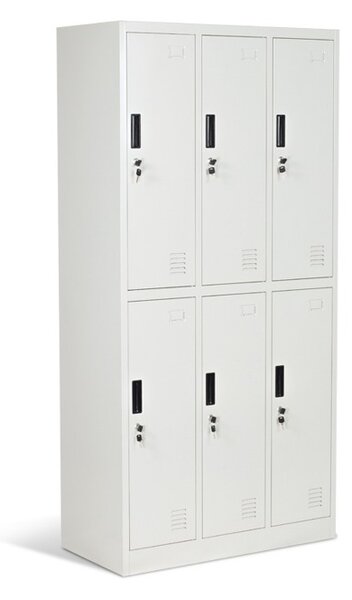 Гардероб Carmen CR-1243 J, 6 бр. шкафове, метален, сив