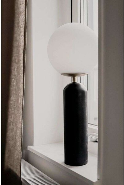 Globen Lighting Настолна лампа Torrano, черна, височина 53 cm, Черен, Дневна/трапезария, Стъкло, Дизайн, Глобус