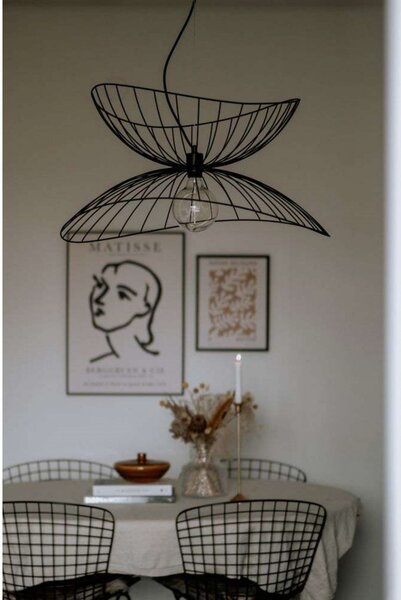 Globen Lighting Висяща лампа RAY, черна, Ø 70 cm, Затъмняване, Черен, Дневна/трапезария, Метал, Модерен