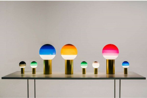 MARSET акумулаторна настолна лампа Dipping Light, зелена/месинг, Затъмняване, Зелен, Дневна/трапезария, Стъкло, Дизайн