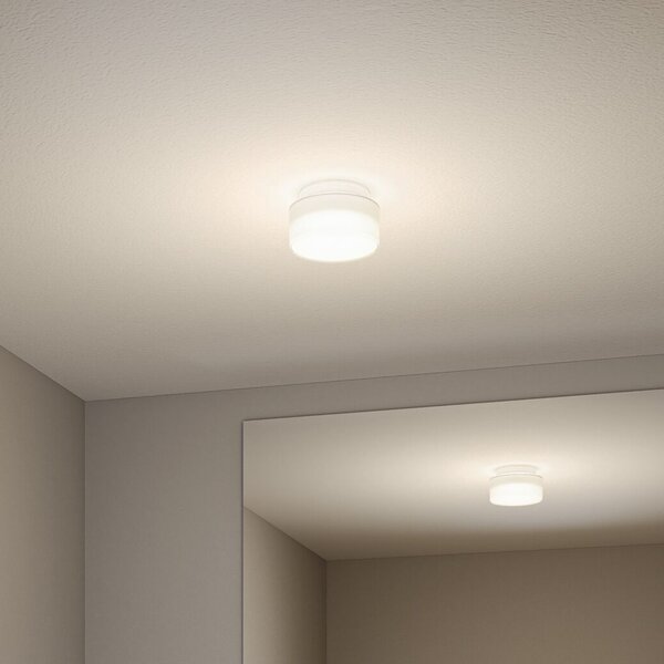 Paulmann LED таванска лампа Maro, бяла, Ø 16 cm, IP44, Бял, Баня, Пластмаса, Модерен