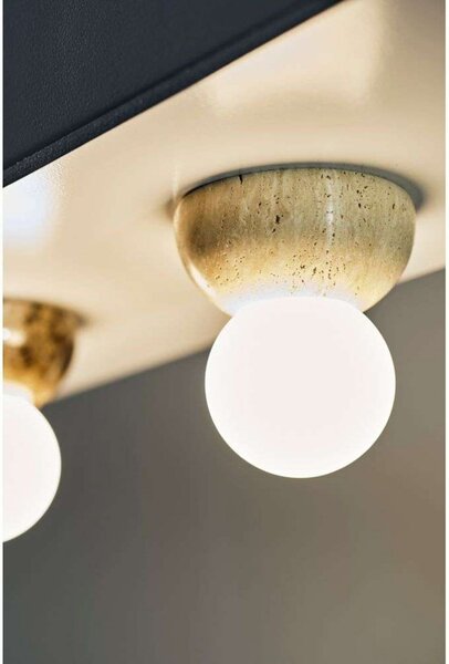 Globen Lighting стенна лампа Torrano, бежова, Ø 13 см, IP44, Затъмняване, Бежов, Дневна/трапезария, Камък, Дизайн, Глобус