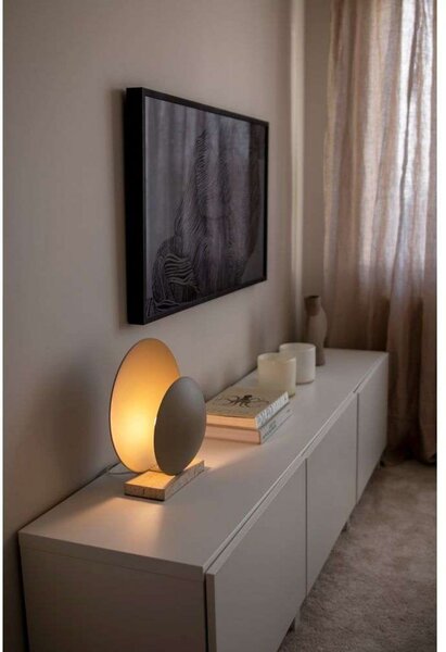 Globen Lighting Настолна лампа ORBIT, бежова, височина 32 cm, Бежов, Дневна/трапезария, Метал, Дизайн