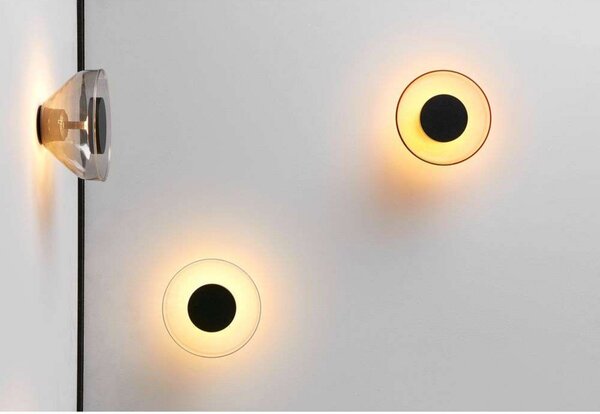 MARSET LED стенна лампа Aura, Ø 18 cm, On/Off, опал, Бял, Дневна/трапезария, Метал, Дизайн