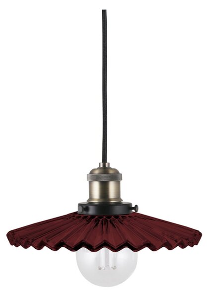 Globen Lighting Висяща лампа COBBLER, тъмночервена, Ø 25 cm, Затъмняване, Червен, Дневна/трапезария, Стъкло, Винтидж