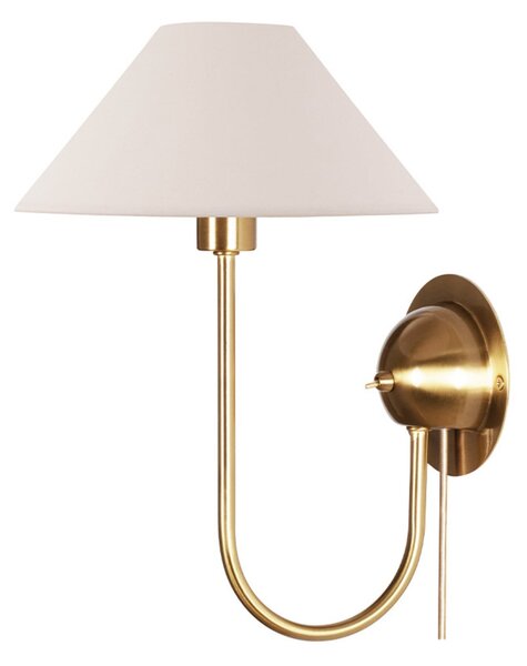 Globen Lighting стенна лампа IRIS, кремава, височина 32 cm, Бежов, Дневна/трапезария, Плат / текстил, Винтидж, Стенна розетка отгоре