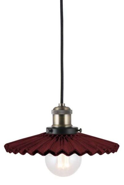 Globen Lighting Висяща лампа COBBLER, тъмночервена, Ø 25 cm, Затъмняване, Червен, Дневна/трапезария, Стъкло, Винтидж